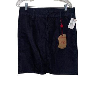 NWT True Religion Vicki Pencil Knee Skirt Size 30 Navy Denim Womens Fashion